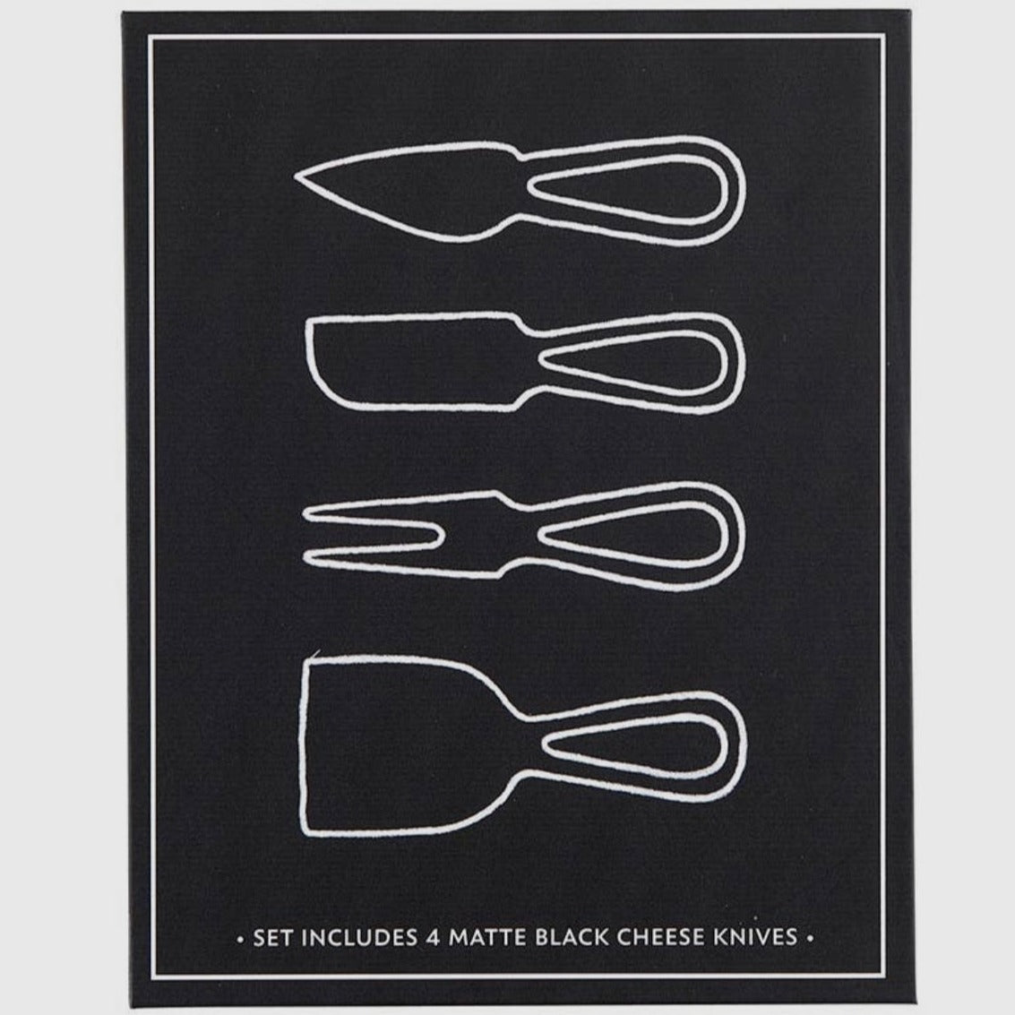 Santa Barbara Matte Black Cheese Knives Book Box