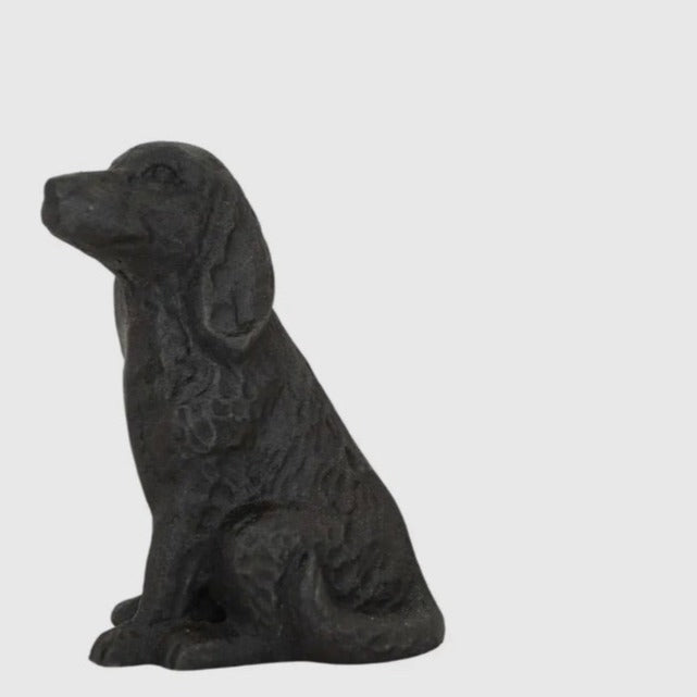 cast iron dog figure.