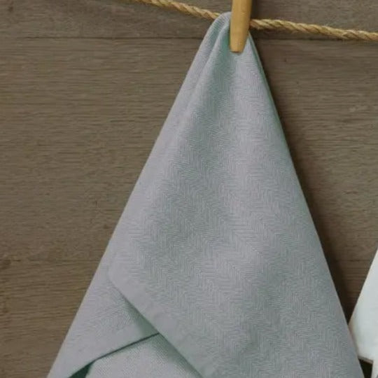 Sea Glass Herringbone Kitchen Towel