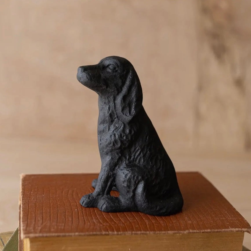 cast iron dog figure.