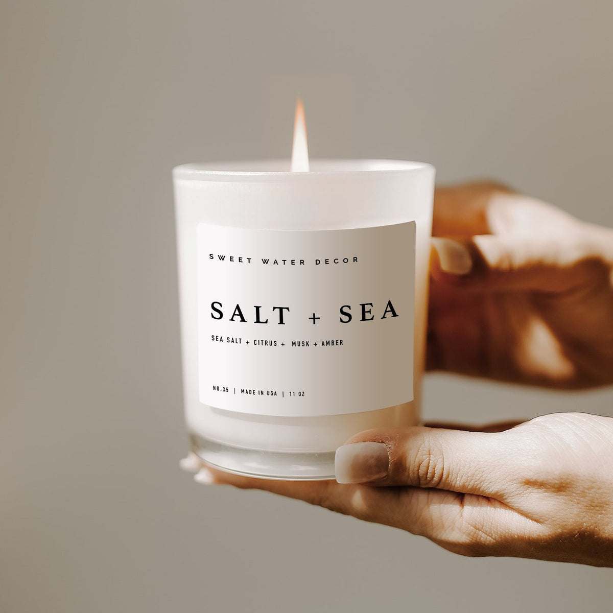 Our Salt &amp; Sea Soy Candle is expertly crafted with a sophisticated scent, perfect for those who appreciate coastal living.