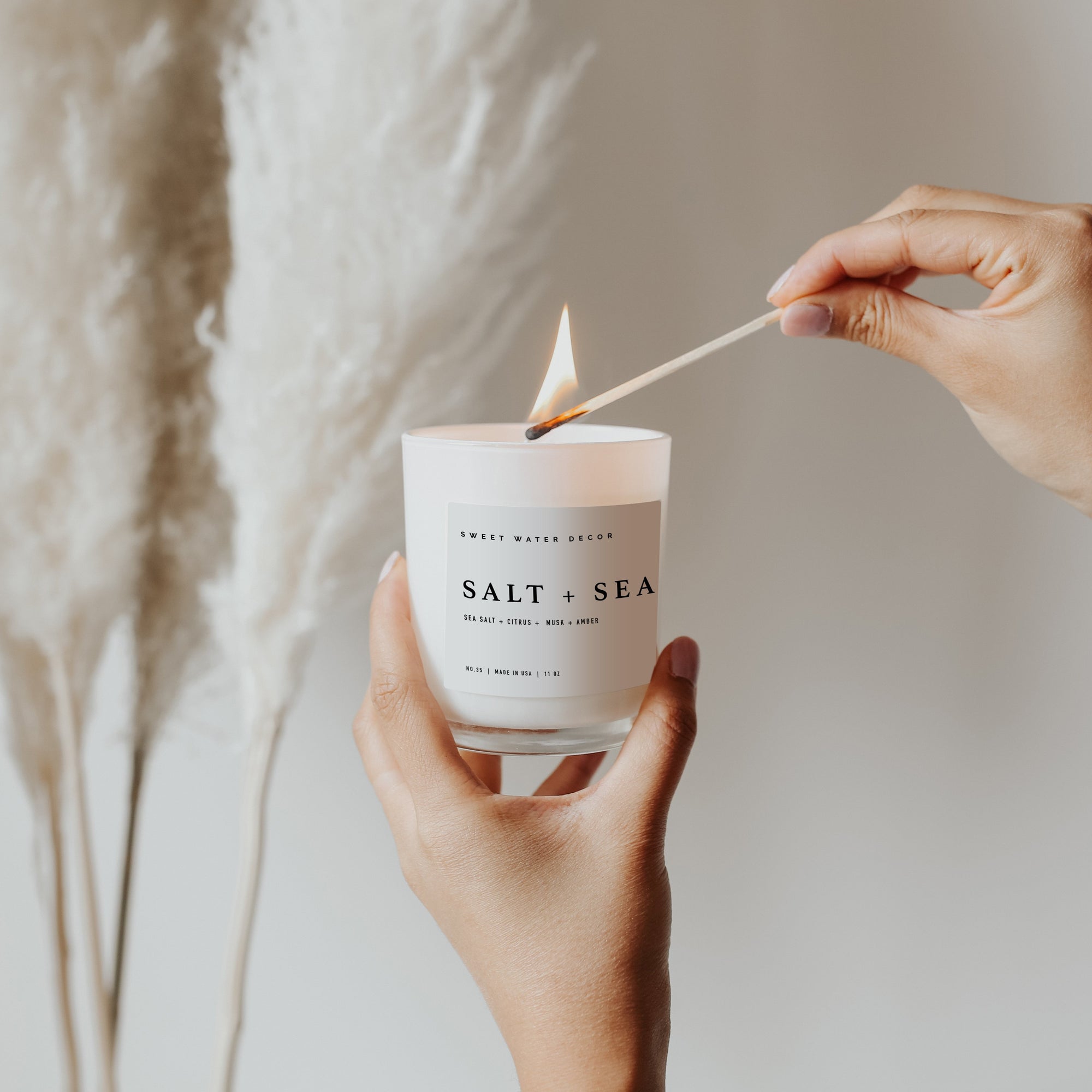 Our Salt & Sea Soy Candle is expertly crafted with a sophisticated scent, perfect for those who appreciate coastal living.