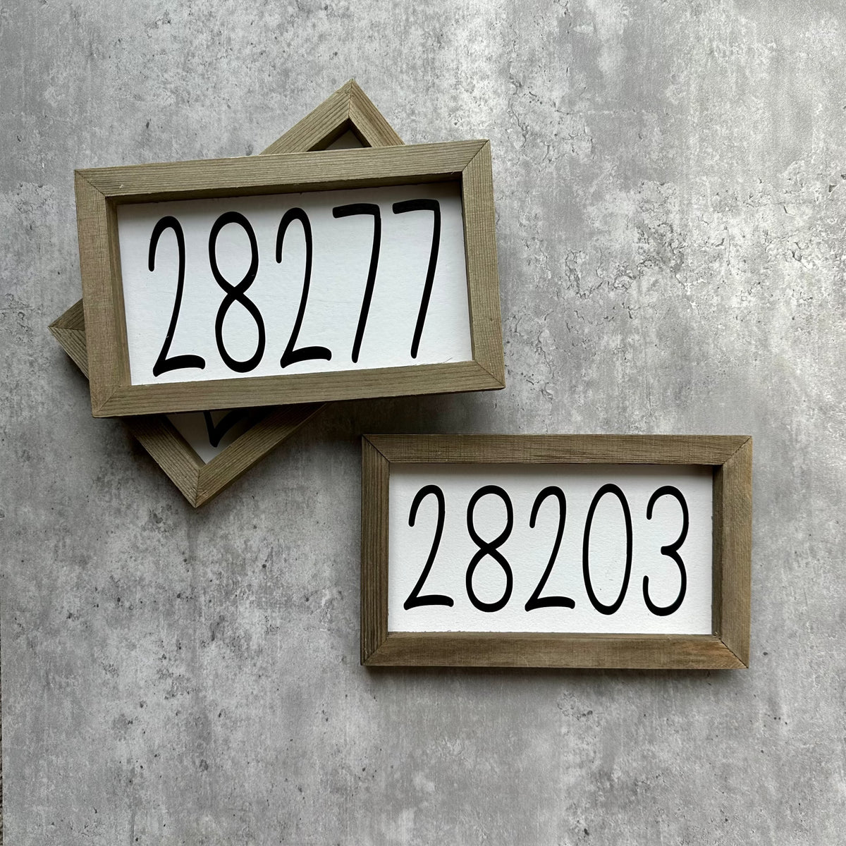 Zip Code Wood Sign